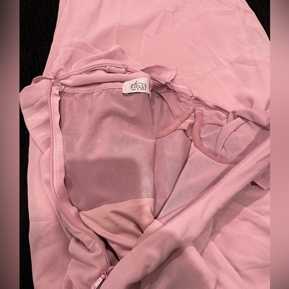 Oh Polly Romilly Cowl Neck Pleated Midaxi Dress in Dusty Pink - Picture 10 of 12